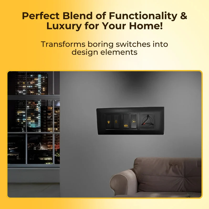 Premium Golden Switch Board Stickers 40 Designs