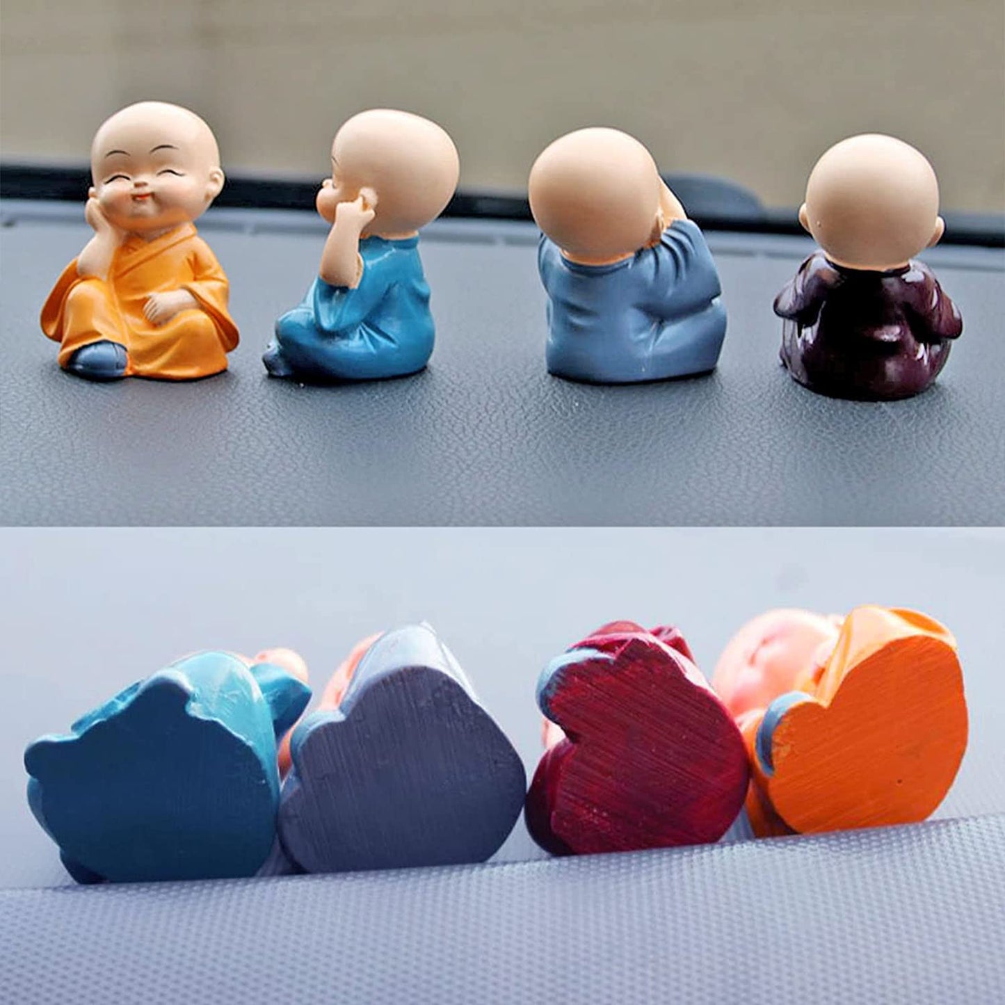 India Buddha Monk Set of 4 Statue Figurines Showpiece