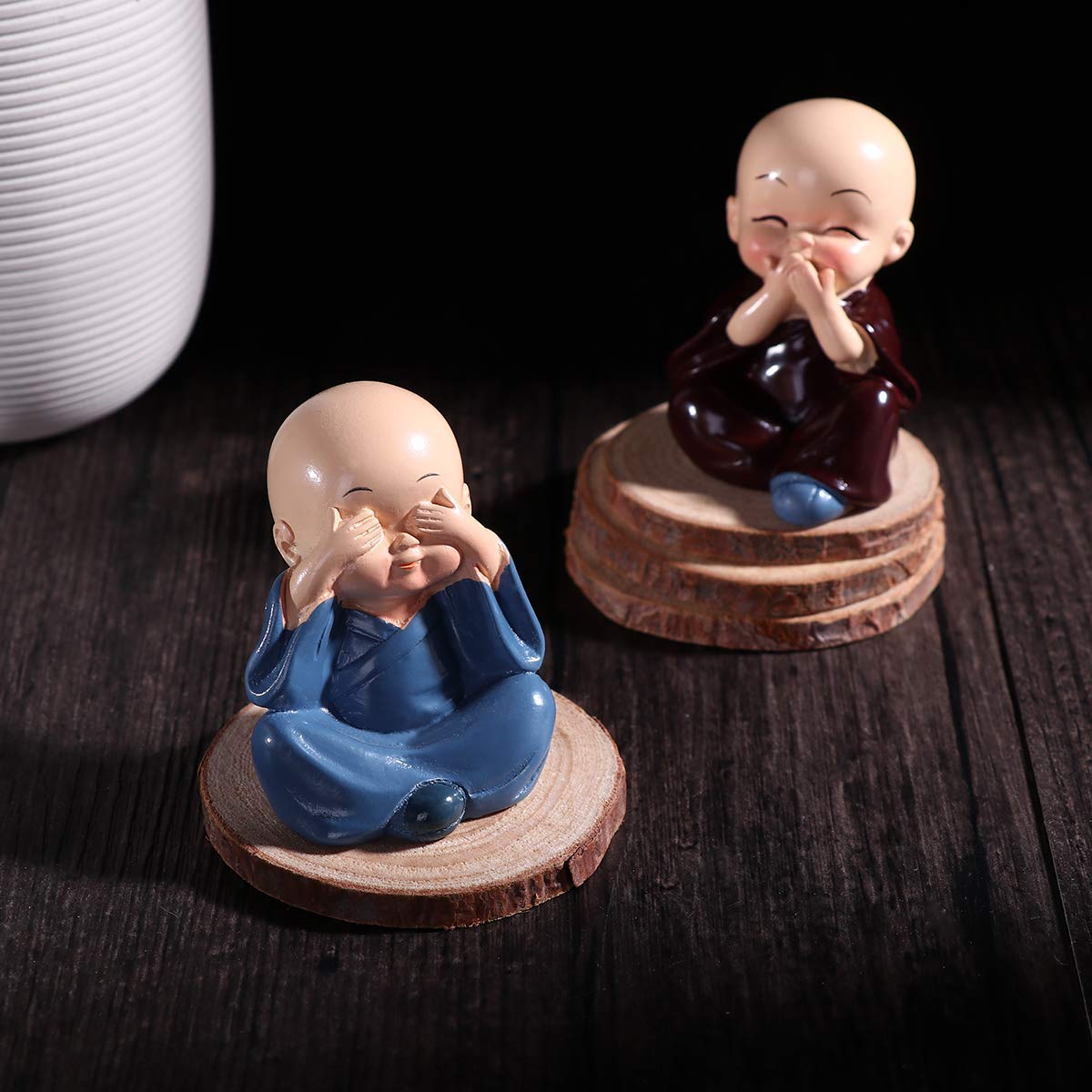 India Buddha Monk Set of 4 Statue Figurines Showpiece