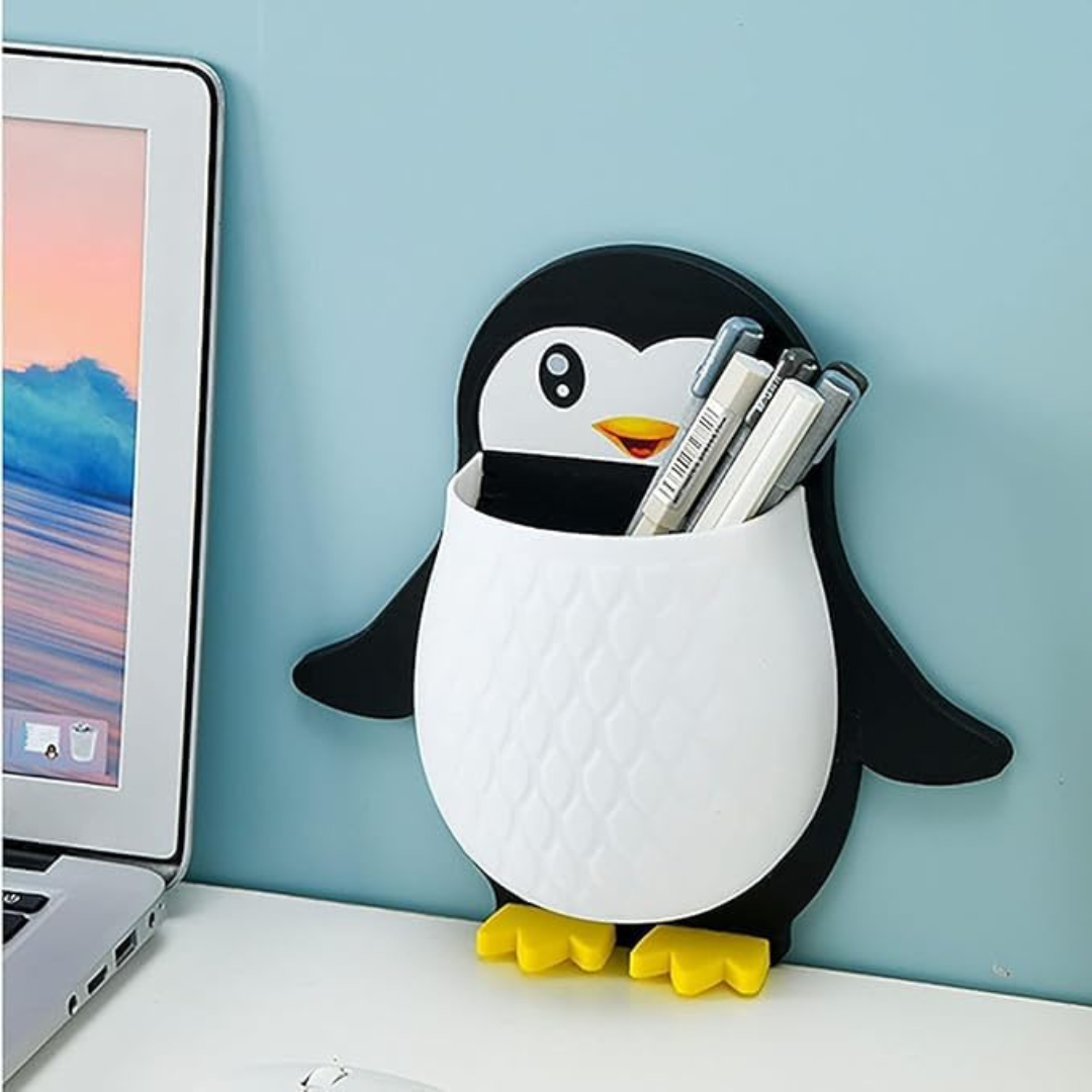 Penguin-Shaped Wall-Mounted Multipurpose Organizer