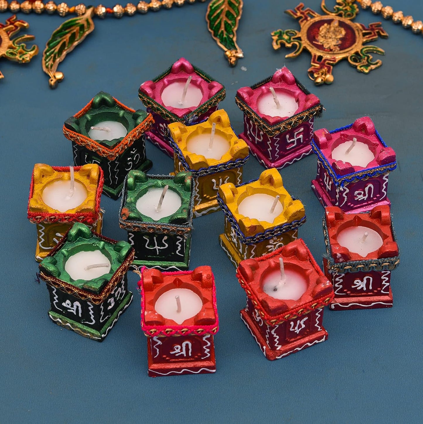 Handmade Decorative Tulsi Diya Deepak Set For Diwali
