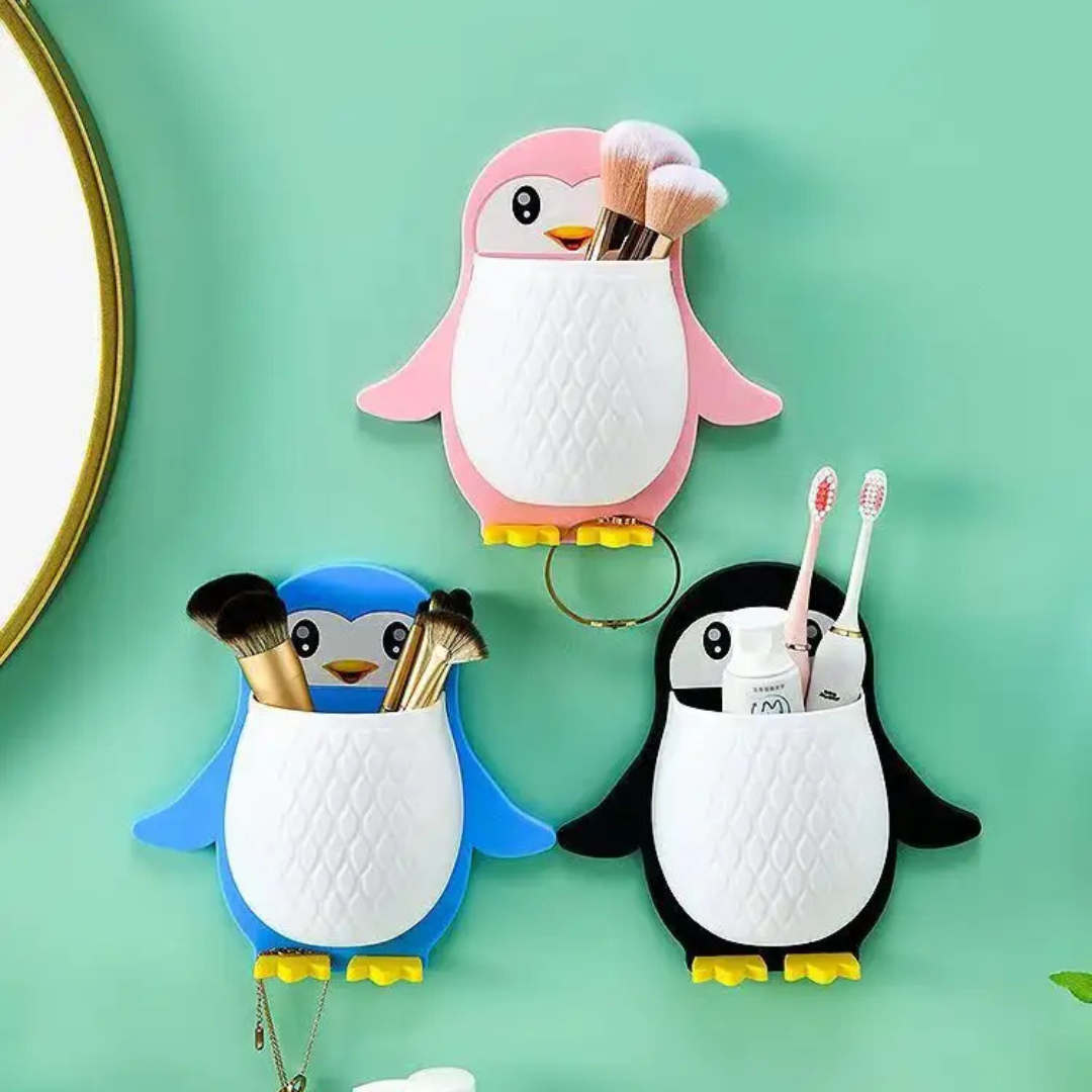 Penguin-Shaped Wall-Mounted Multipurpose Organizer