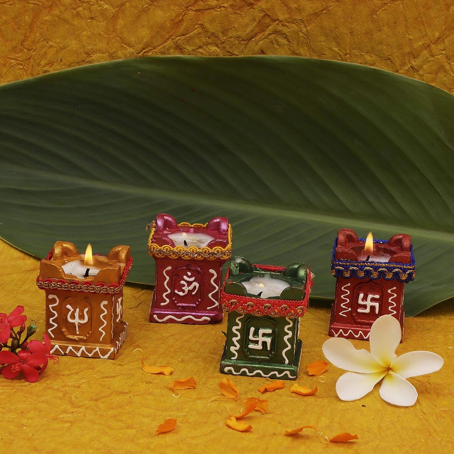 Handmade Decorative Tulsi Diya Deepak Set For Diwali