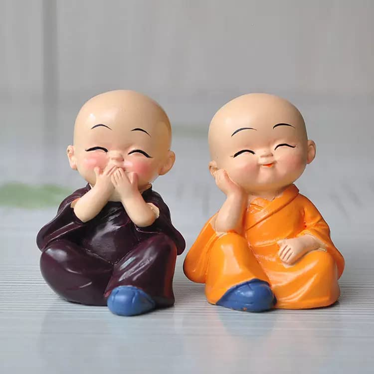 India Buddha Monk Set of 4 Statue Figurines Showpiece