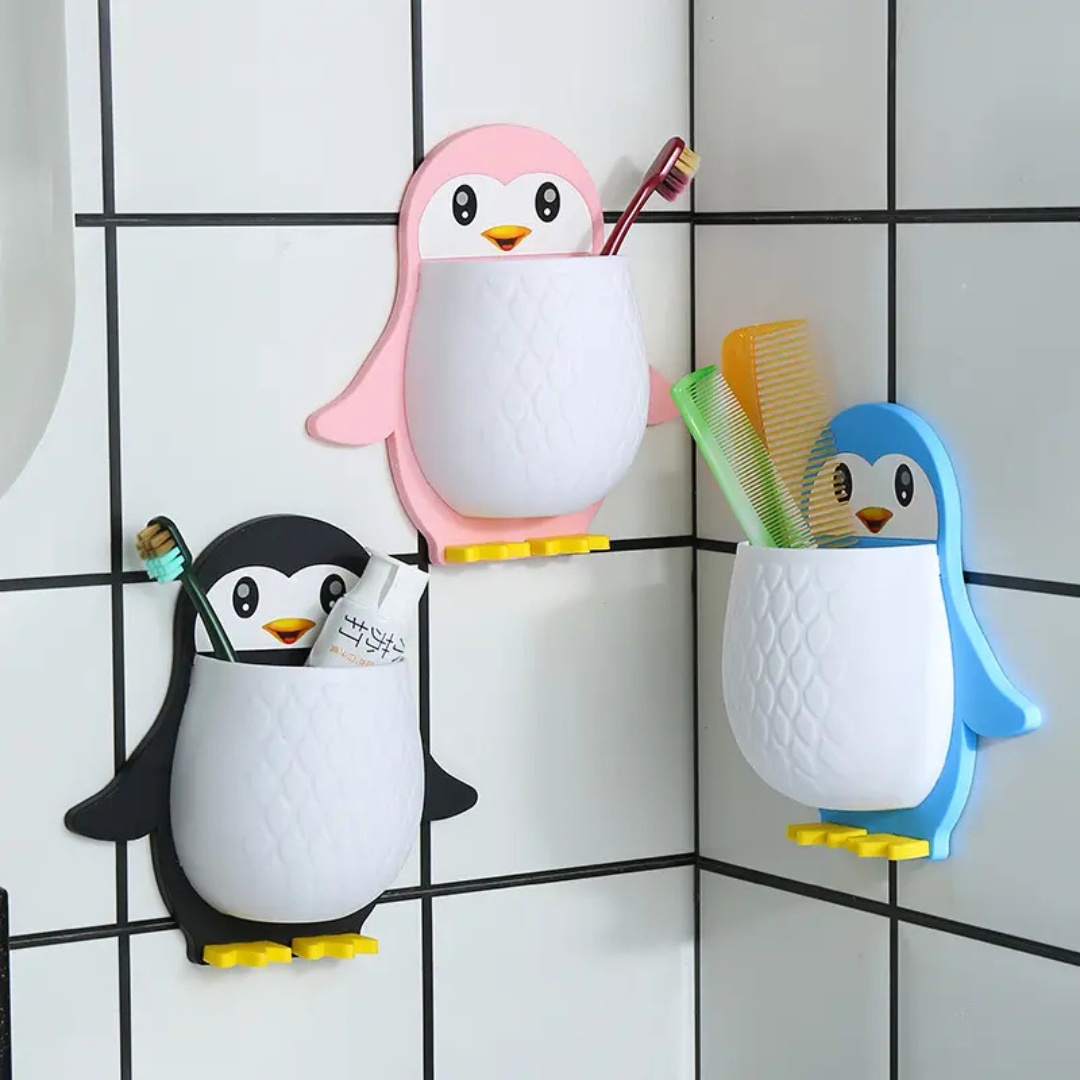 Penguin-Shaped Wall-Mounted Multipurpose Organizer