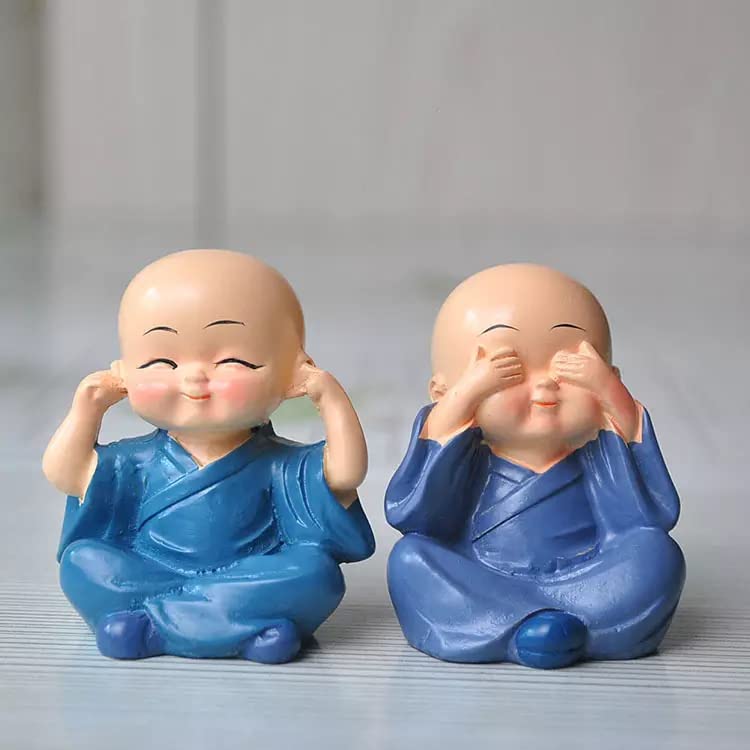 India Buddha Monk Set of 4 Statue Figurines Showpiece