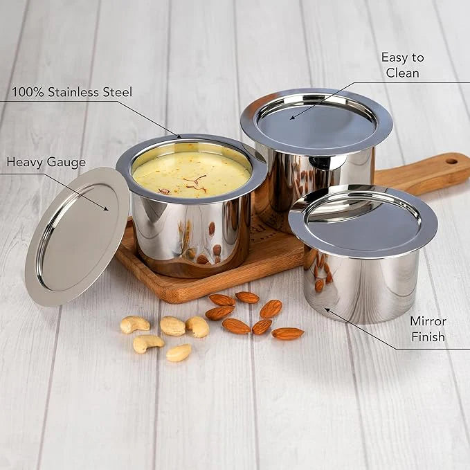 Flat Bottom Steel Container Set