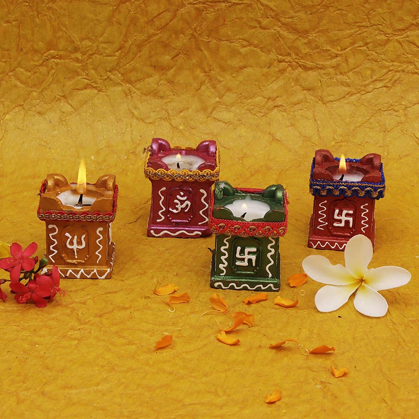 Handmade Decorative Tulsi Diya Deepak Set For Diwali