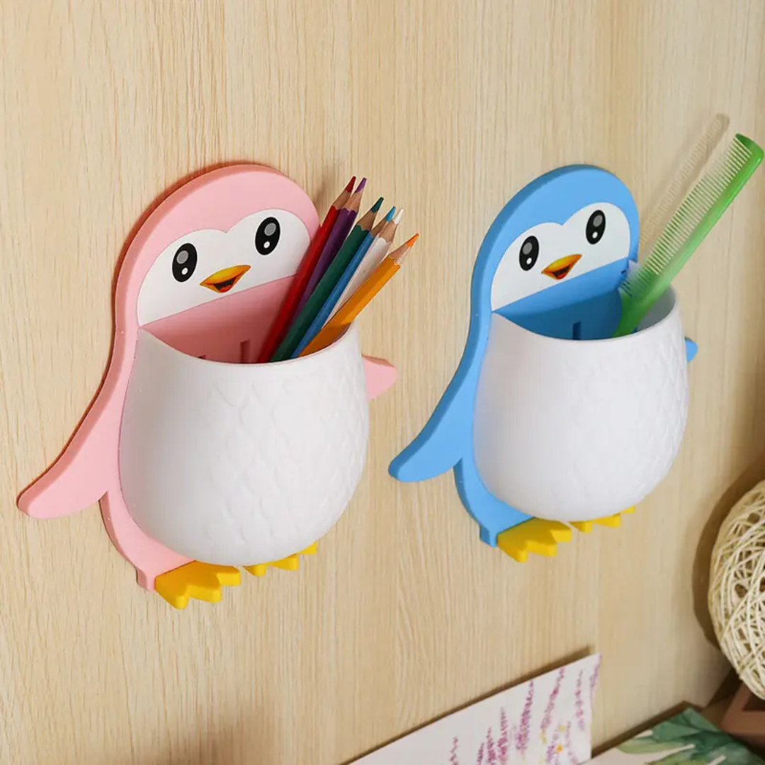Penguin-Shaped Wall-Mounted Multipurpose Organizer