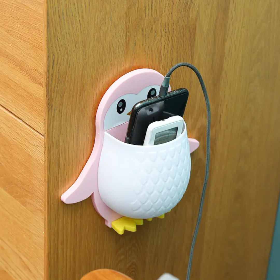 Penguin-Shaped Wall-Mounted Multipurpose Organizer