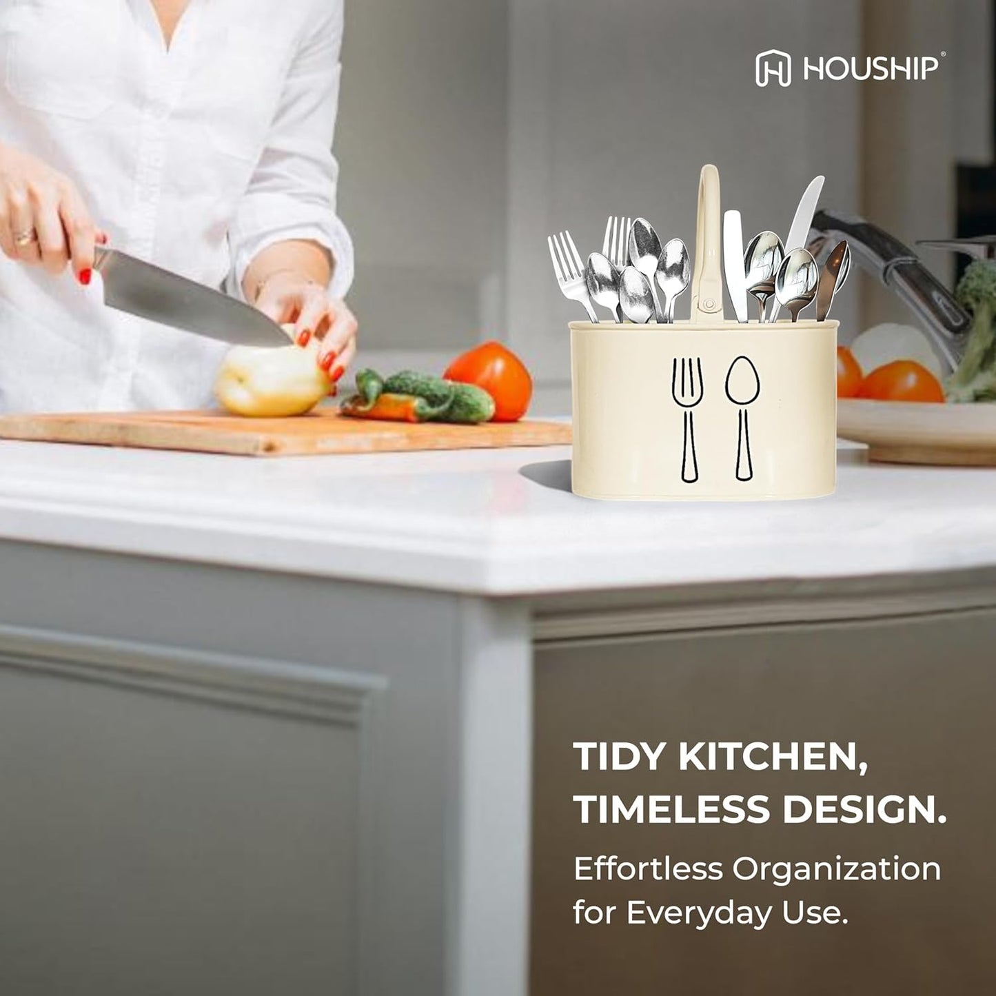 Metal Cutlery Holder for Kitchen & Dining