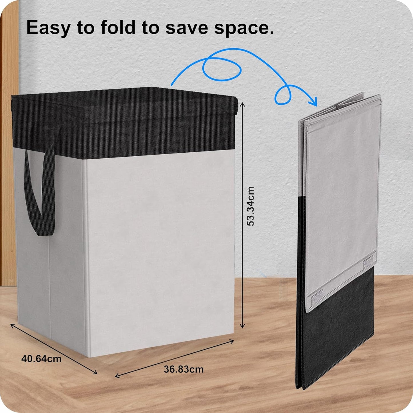 High-Quality Non Woven Foldable Laundry Basket with Lid for Clothes Storage