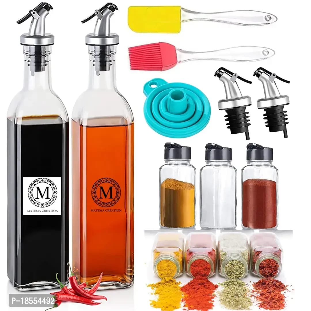 Glass Oil and Vinegar Dispenser Bottle for Kitchen (BUY OIL DISPENSER FREE ALL ITEM)