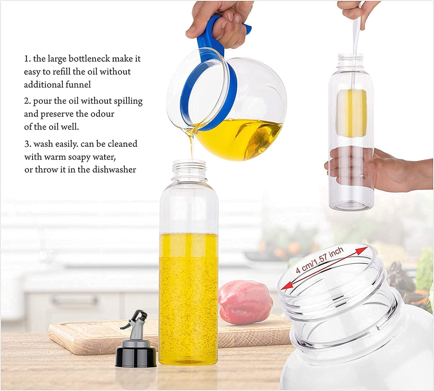 Transparent 1ltr Oil Dispenser Bottle (BUY 2 GET 2 FREE)
