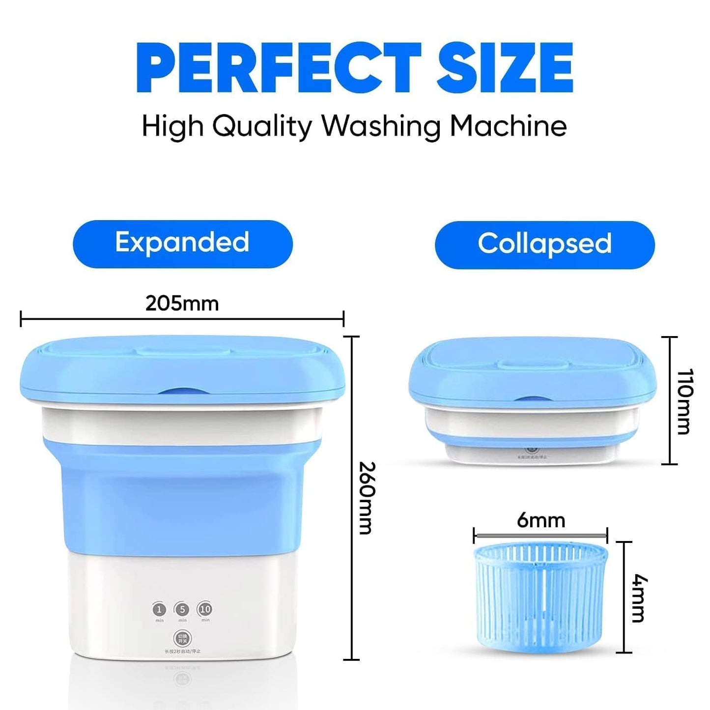 Portable Foldable Mini Washing Machine with Dryer
