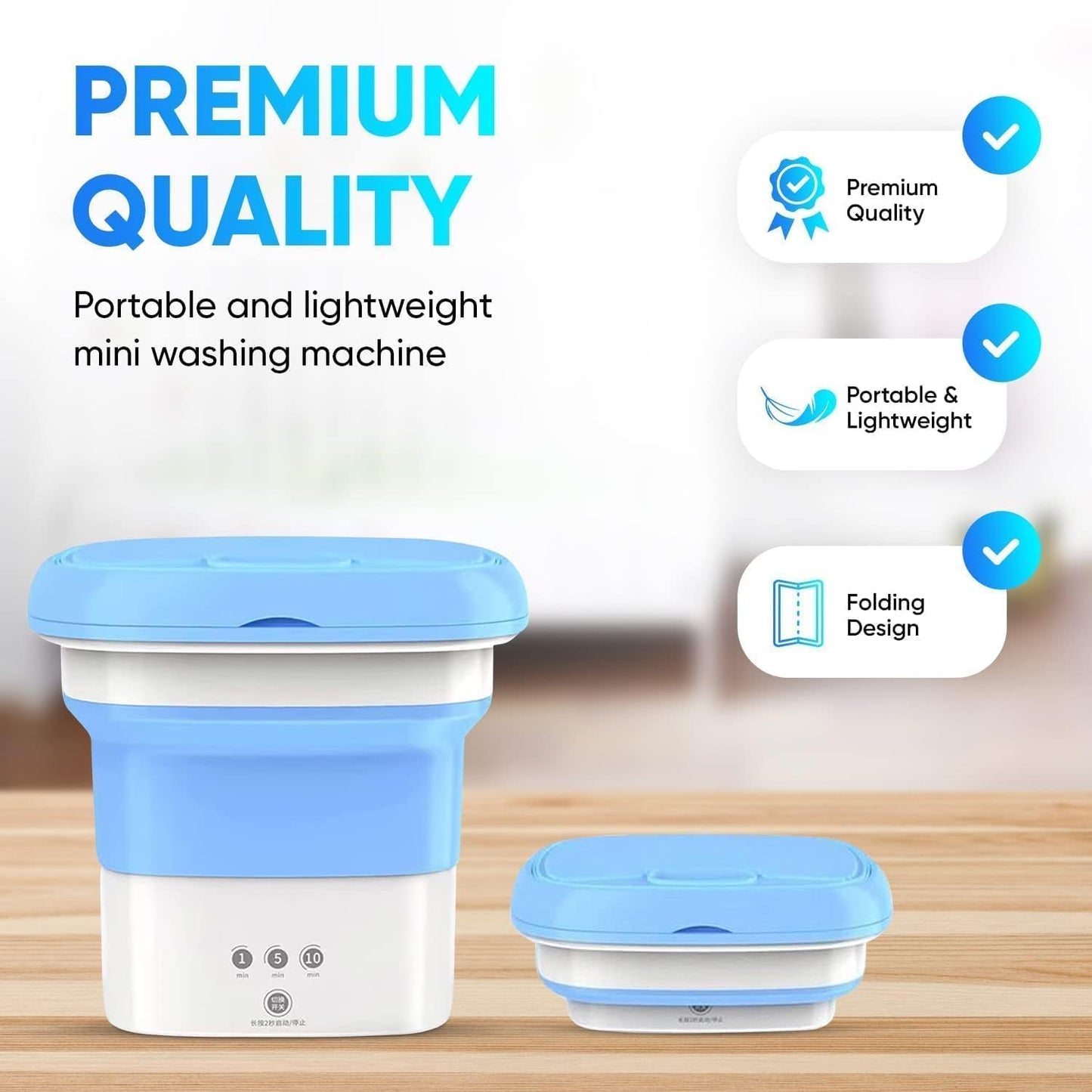 Portable Foldable Mini Washing Machine with Dryer