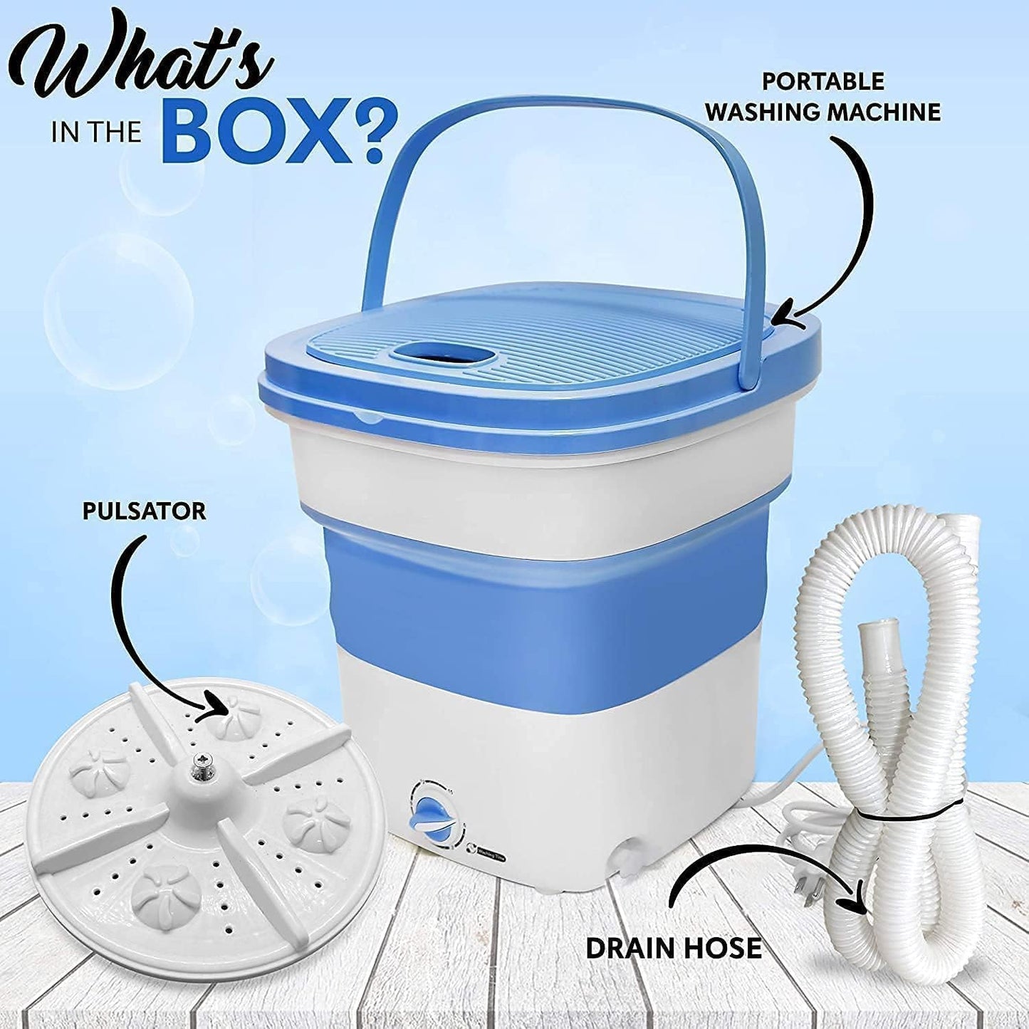 Portable Foldable Mini Washing Machine with Dryer