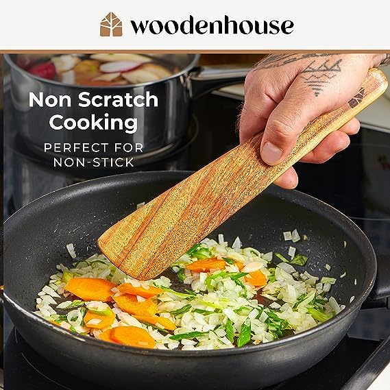 Natural Wooden Spoons Set and Spatula for Cooking Set Of 7