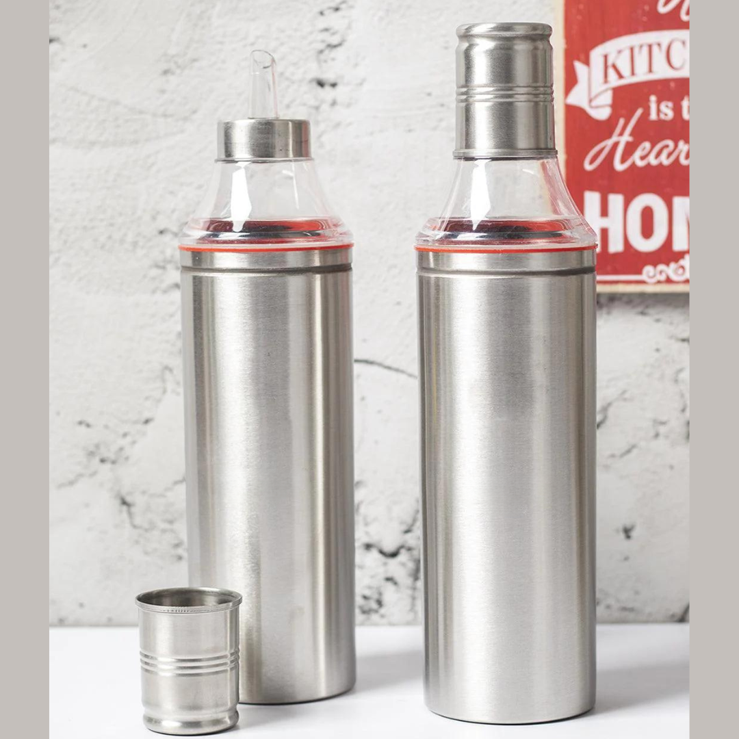 Stainless Steel OIL DISPENSER Set 1000 ML (BUY 1 GET 1 FREE)