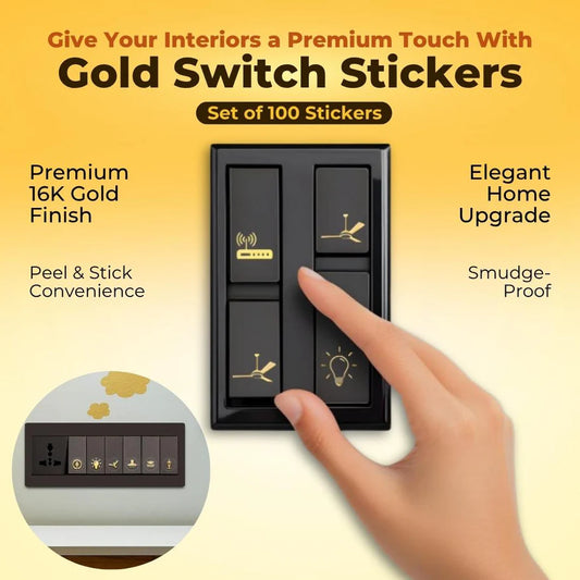Premium Golden Switch Board Stickers 40 Designs