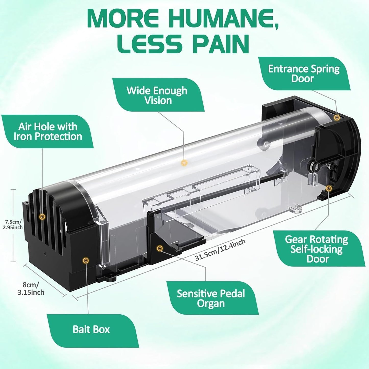 Transparent Mouse Trap Cage for House Garden